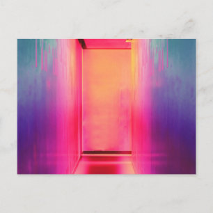 Postal pasillo de arcoíris de neón