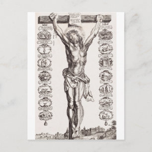 Postal Pasión de Jesucristo crucifixión de Cristo