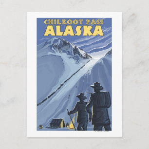 Postal Paso Chilkoot, mineros de oro de Alaska