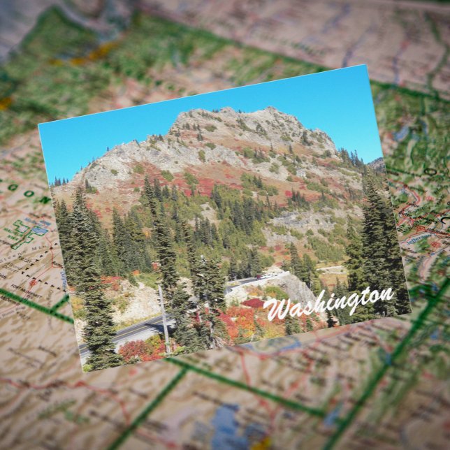 Postal Paso Chinook, Foto de viaje del estado de Washingt (In Situ Map)