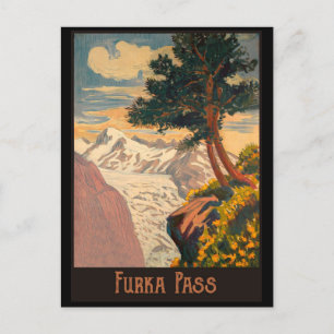 Postal Paso de Furka, Alpes suizos
