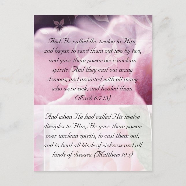 Postal Paso de la Biblia, belleza rosa (Anverso)