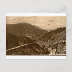 Postal Paso de Sychnant, Gales, paisaje vintage sepia