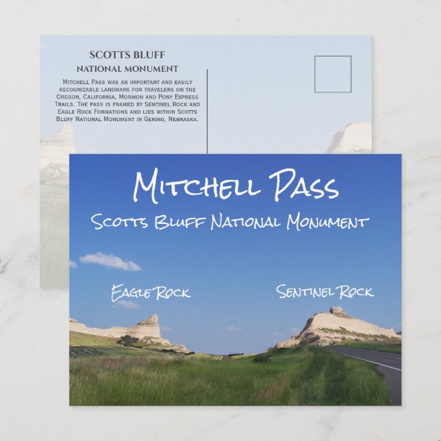 Postal Paso Mitchell, Monumento Nacional de Escocia Bluff (Anverso / Reverso)