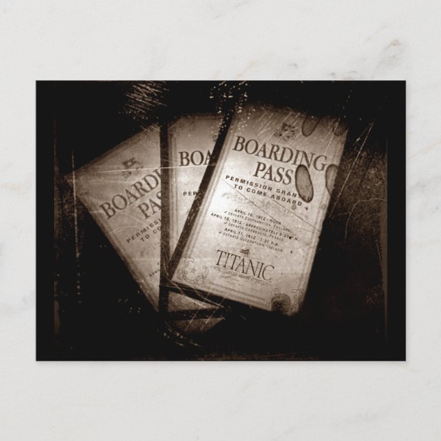 Postal Pasos de embarque Titanic RMS (Anverso)