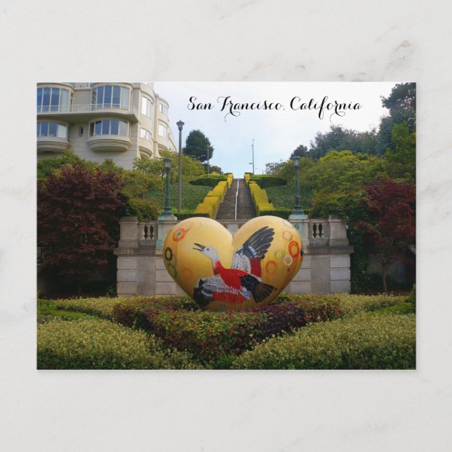 Postal Pasos de la calle Lyon #1 de San Francisco (Anverso)