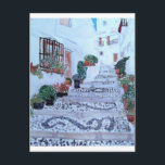 Postal Pasos En El Casco Antiguo De Frigiliana<br><div class="desc">Pintura original de colores de agua de escalones en el casco antiguo de Frigiliana creada por los moros</div>