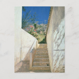 Postal Pasos en un jardín, Argelia, 1883