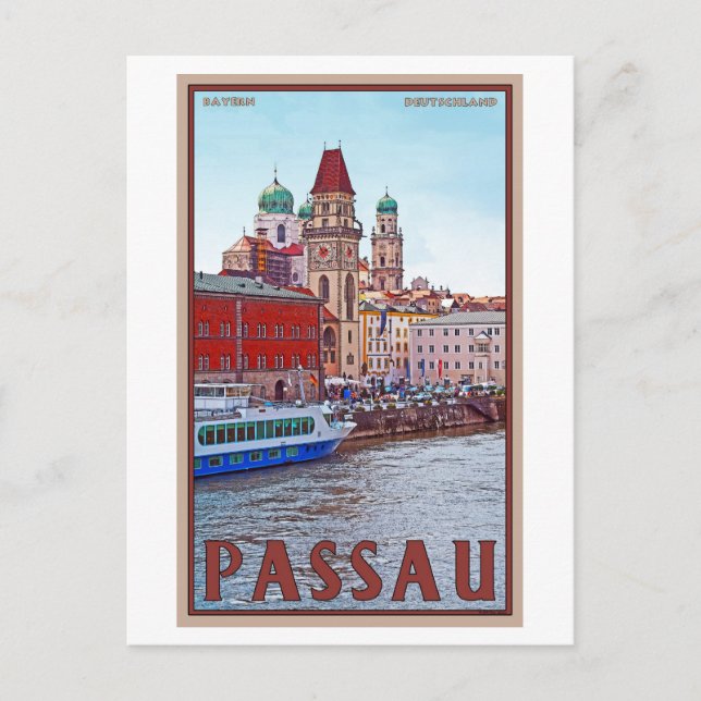 Postal Passau - Donau Waterfront (Anverso)