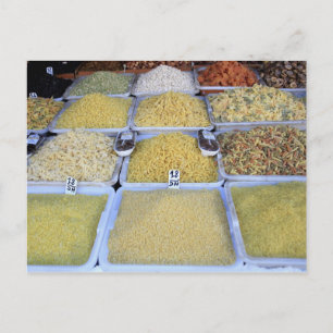 Postal Pasta, cereales, cesta, comida italiana, mercado
