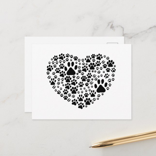 Postal Pasta de perro, garras de cachorro, garras de anim (Anverso/Reverso In Situ)