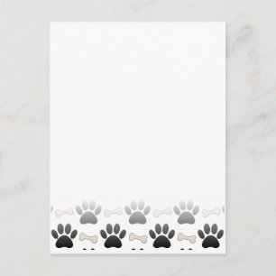 Postal Pasta De Perro Y Huesos Con Gradiente