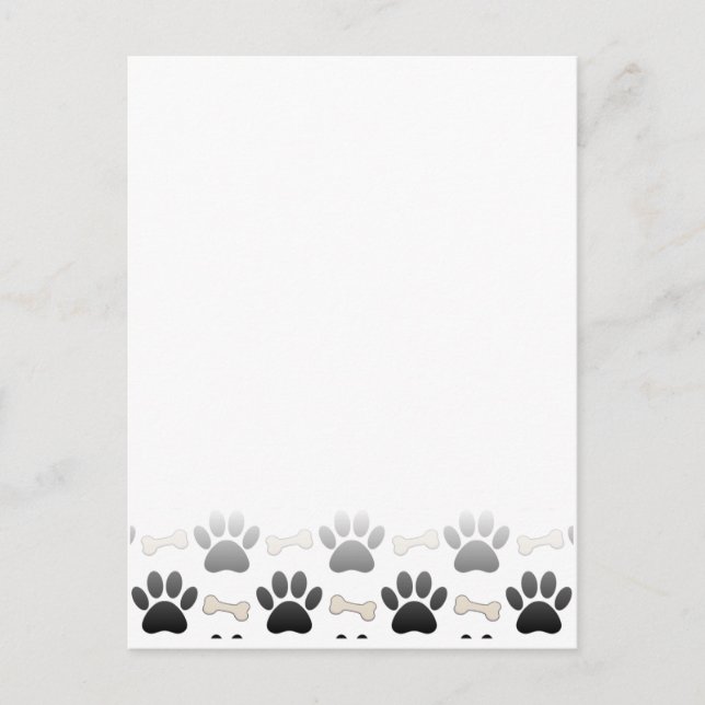 Postal Pasta De Perro Y Huesos Con Gradiente (Anverso)