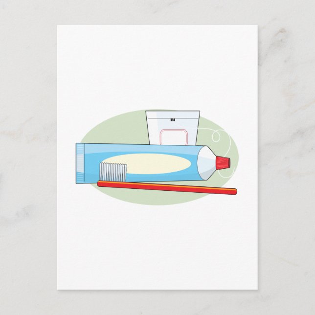 Postal Pasta dental y pincel (Anverso)