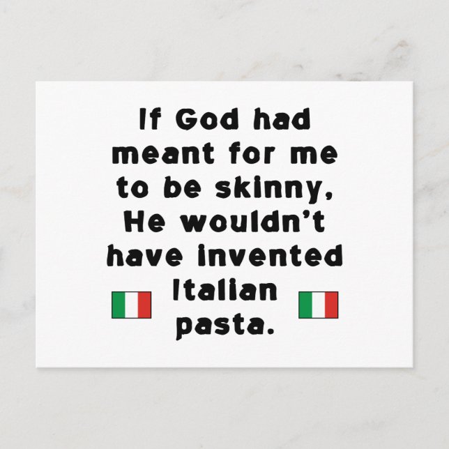 Postal Pasta Italiana Ligera (Anverso)