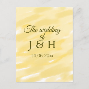 Postal pastel amarillo mantequilla el boda de la pareja l