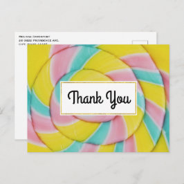 Postal Pastel Arcoiris Spiral Candy Gracias