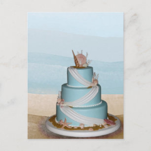 Postal Pastel Boda de la concha marina elegante