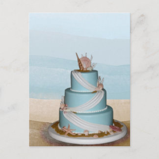 Postal Pastel Boda de la concha marina elegante