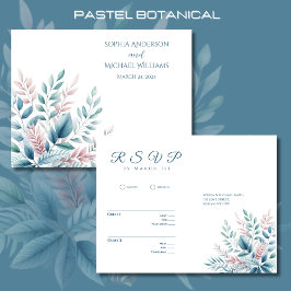 Postal Pastel Botánico-RSVP-Boda- Postcard