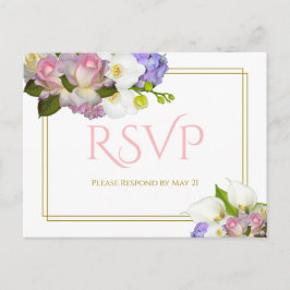 Postal Pastel Bouquet Spring Floral Wedding RSVP