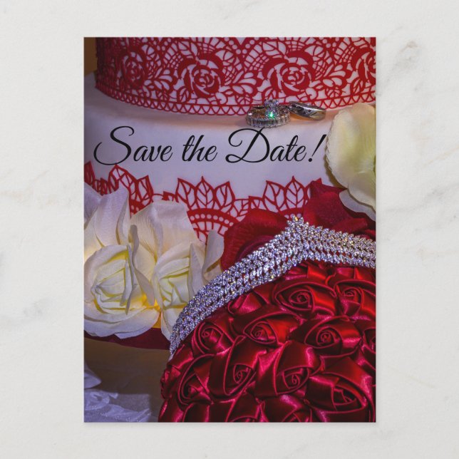 Postal Pastel, Bouquet y Anillos Bodas de 1304 (Anverso)