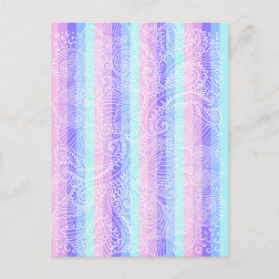 Postal Pastel Candy Swirls Patrón de fantasía suave a r