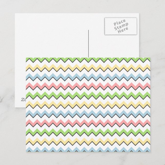 Postal Pastel Chevron-Drop Shadow por Shirley Taylor (Anverso / Reverso)