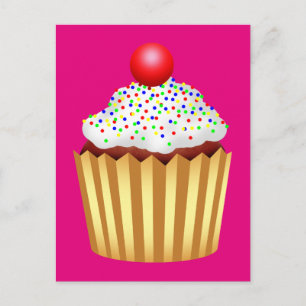 Postal Pastel con salpicaduras y cerezo arriba