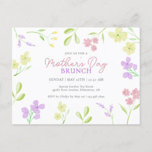 Postal Pastel de acuarela floral suave de brunch del día