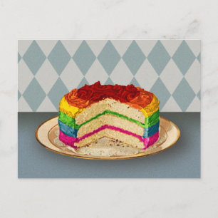 Postal Pastel de arcoiris retro