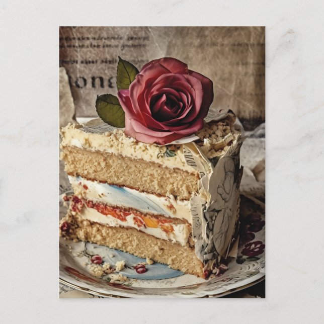 Postal Pastel de bodas (Anverso)
