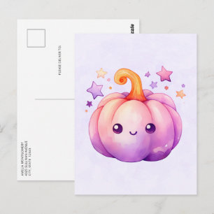 Postal Pastel de Calabaza con Estrellas Vibe Soñador Lind