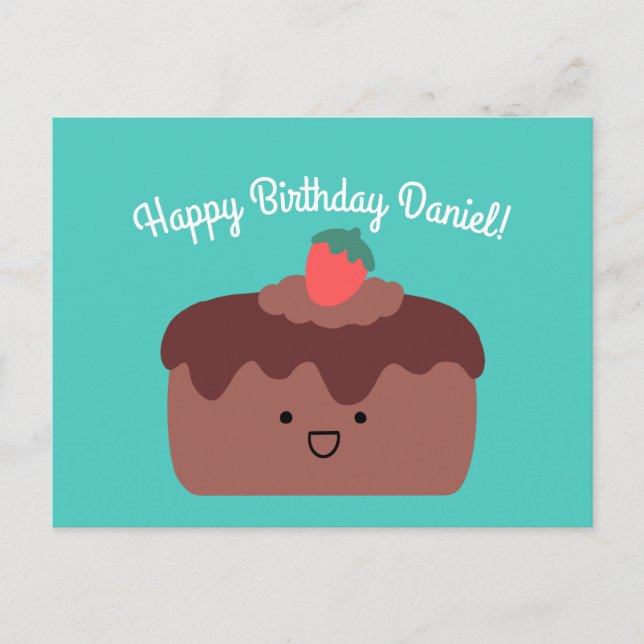 Postal Pastel de chocolate | Feliz cumpleaños (Anverso)