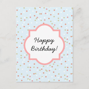Postal Pastel de Confetti ・ Helado de Crema Azul