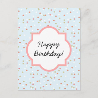 Postal Pastel de Confetti ・ Helado de Crema Azul