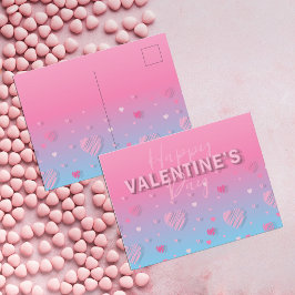 Postal Pastel de Crítica Rosa Corazón Feliz Día de San Va