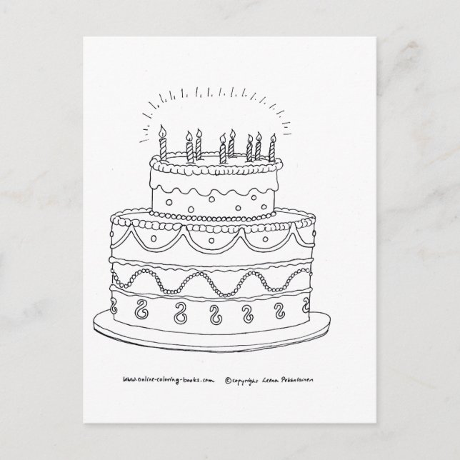 Postal Pastel de cumpleaños (Anverso)