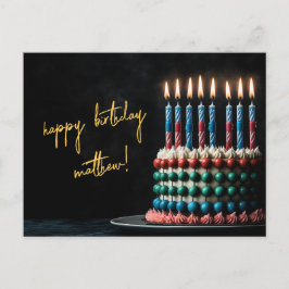 Postal Pastel de cumpleaños Abacus con velas