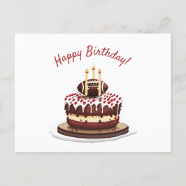 Postal Pastel de cumpleaños con fútbol americano
