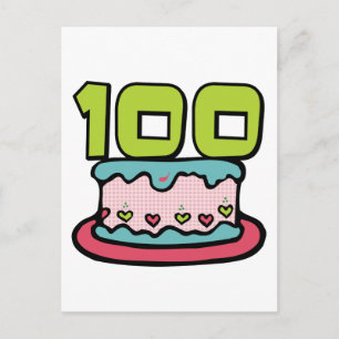 Postal Pastel de cumpleaños de 100 años