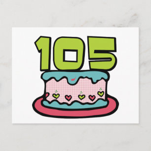 Postal Pastel de cumpleaños de 105 años