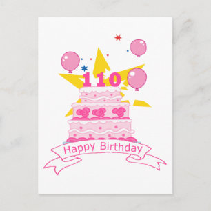 Postal Pastel de Cumpleaños de 110 Años