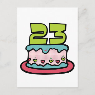 Postal Pastel de cumpleaños de 23 años