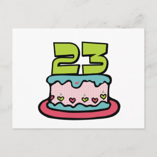 Postal Pastel de cumpleaños de 23 años
