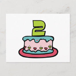 Postal Pastel de cumpleaños de 2 años