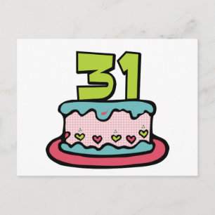 Postal Pastel de cumpleaños de 31 años