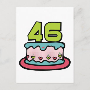 Postal Pastel de cumpleaños de 46 años