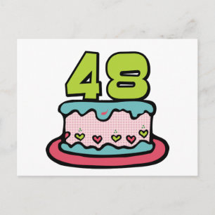 Postal Pastel de cumpleaños de 48 años