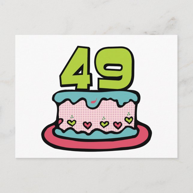 Postal Pastel de cumpleaños de 49 años (Anverso)